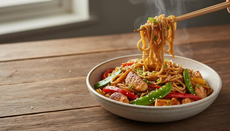 Bami s kuracím mäsom a zeleninou