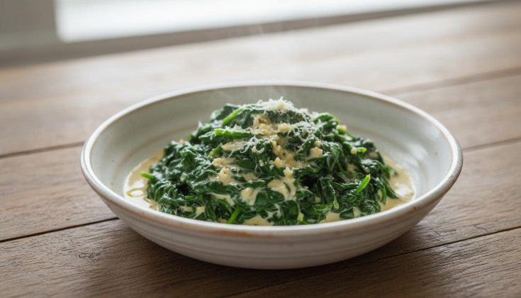 Krémový cesnakový špenát