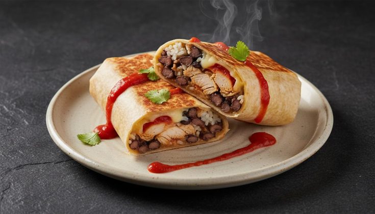 Kurací burrito s fazuľou a salsou